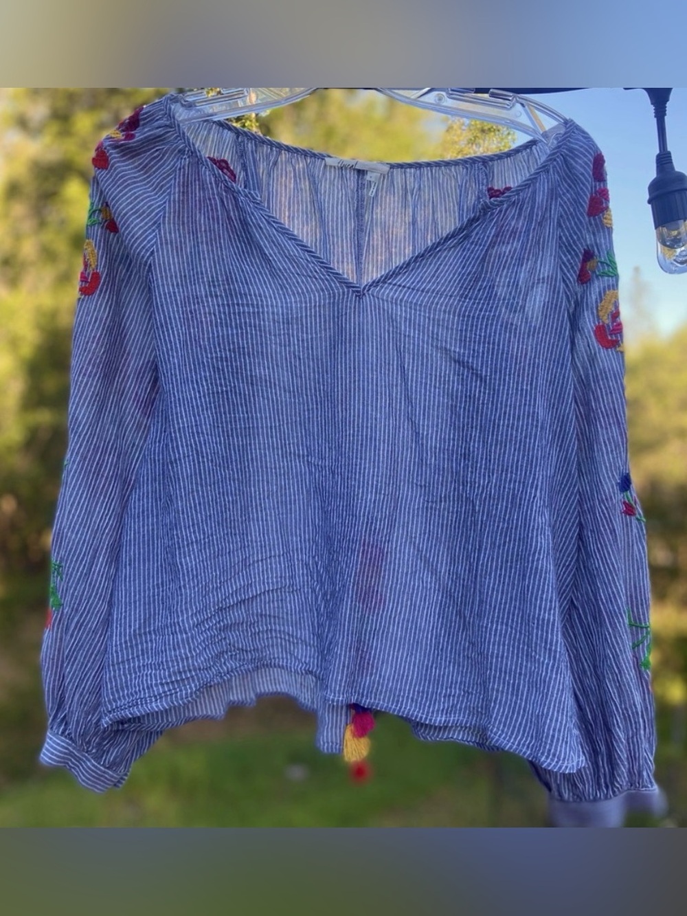 Anthropologie Floreat Embroidered Top